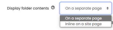 Moodle - Display Folder Contents Dropdown